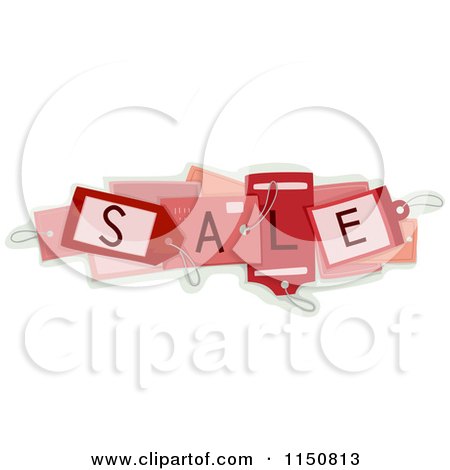 Cartoon of a Cluster of Red SALE Tags - Royalty Free Vector Clipart by BNP Design Studio