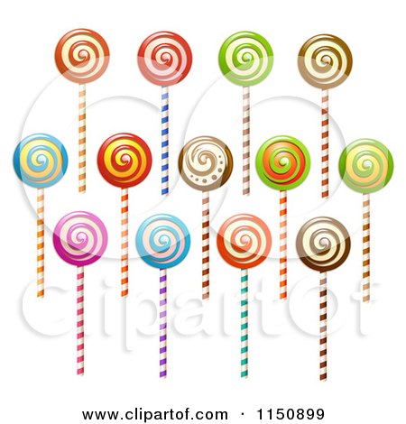 Clipart of Swirl Lollipops - Royalty Free Vector Clipart by merlinul