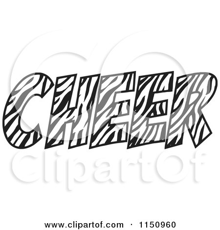 Cartoon of a Zebra Print CHEER - Royalty Free Vector Clipart by Johnny Sajem