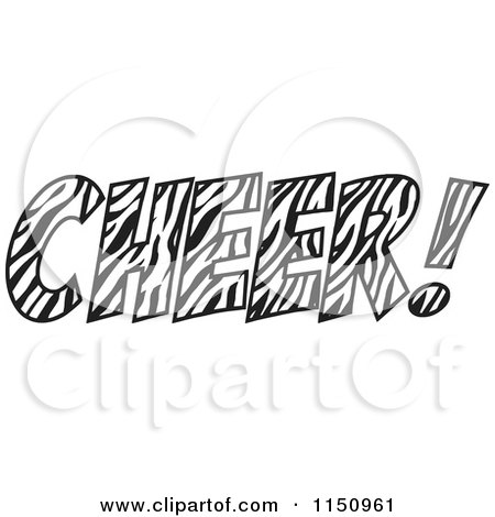 Cartoon of a Zebra Print CHEER with an Exclamation Point - Royalty Free Vector Clipart by Johnny Sajem