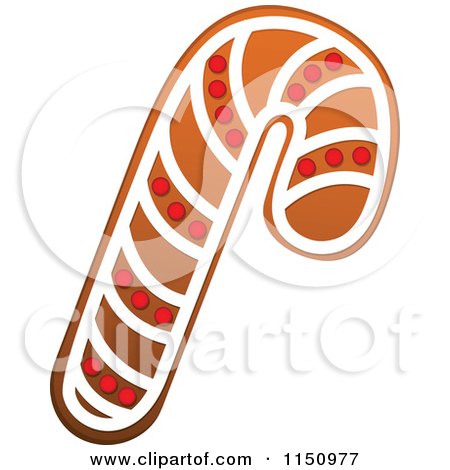 Clipart of a Christmas Candy Cane Gingerbread Cookie - Royalty Free Vector Clipart by Vector Tradition SM