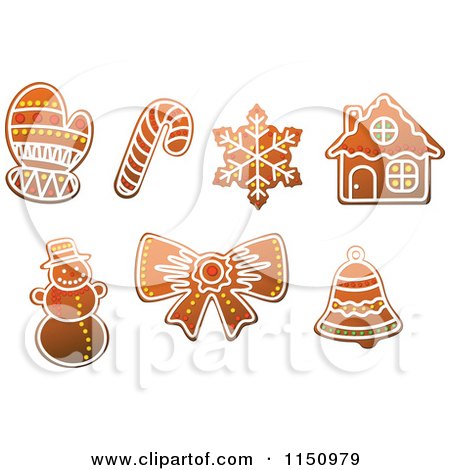 Clipart of Gingerbread Christmas Cookies 4 - Royalty Free Vector Clipart by Vector Tradition SM