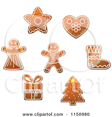 Clipart of Gingerbread Christmas Cookies 3 - Royalty Free Vector Clipart by Vector Tradition SM