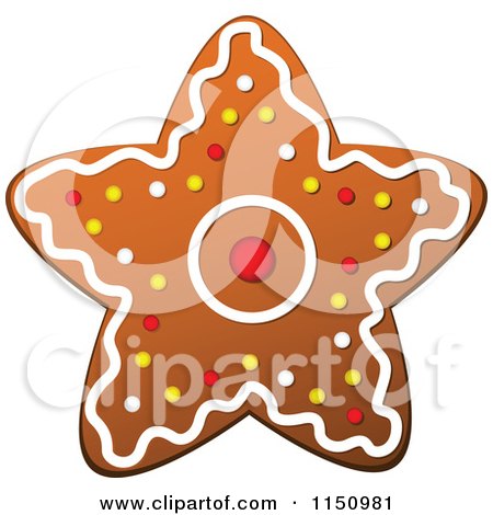 Clipart of a Christmas Star Gingerbread Cookie - Royalty Free Vector Clipart by Vector Tradition SM