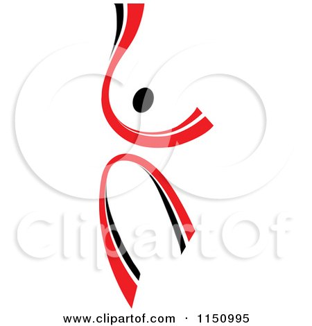 Clipart of a Dancing Red Person - Royalty Free Vector Clipart by Vector Tradition SM