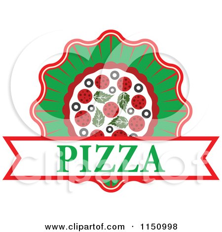 Clipart of a Pizza Logo - Royalty Free Vector Clipart by Vector Tradition SM