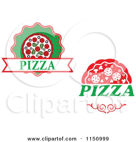 Clipart of Pizza Logos - Royalty Free Vector Clipart by Vector Tradition SM