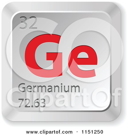Clipart of a 3d Red and Silver Germanium Chemical Element Keyboard Button - Royalty Free Vector Clipart by Andrei Marincas