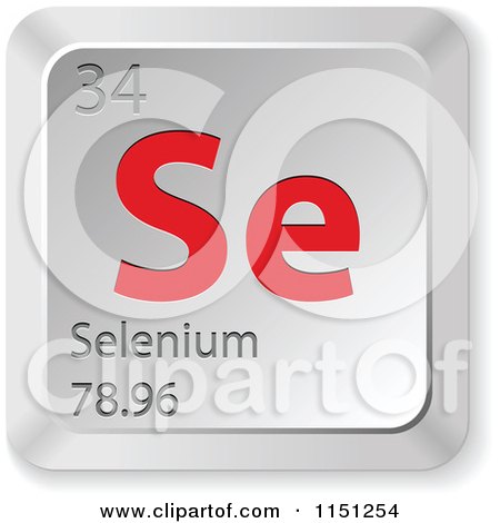 Clipart of a 3d Red and Silver Selenium Chemical Element Keyboard Button - Royalty Free Vector Clipart by Andrei Marincas