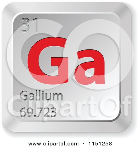 Clipart of a 3d Red and Silver Gallium Chemical Element Keyboard Button - Royalty Free Vector Clipart by Andrei Marincas