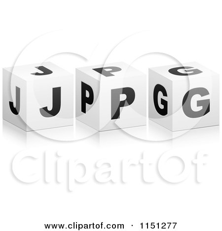Clipart of 3d Black and White Letter Cubes Spelling JPG - Royalty Free Vector Clipart by Andrei Marincas