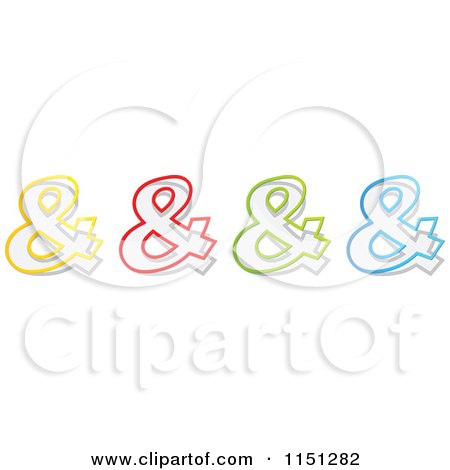 Clipart of Colorful Ampersand Symbols - Royalty Free Vector Clipart by Andrei Marincas
