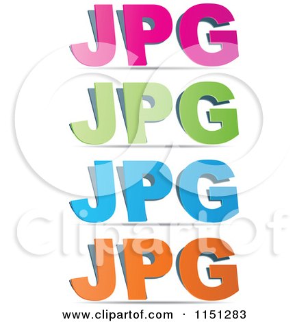 Clipart of Colorful JPEG Icons - Royalty Free Vector Clipart by Andrei Marincas