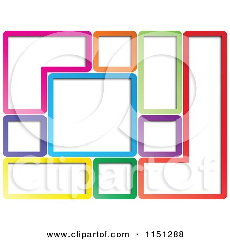 Clipart of a Background of Colorful Geometric Frames - Royalty Free Vector Clipart by Andrei Marincas