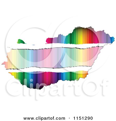 Clipart of a Colorful Hungary Flag Map - Royalty Free Vector Clipart by Andrei Marincas