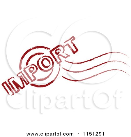 Clipart of a Red Import Postmark Stamp - Royalty Free Vector Clipart by Andrei Marincas