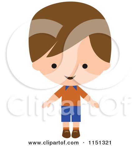 Cartoon of a Happy Brunette Boy 3 - Royalty Free Vector Illustration by peachidesigns