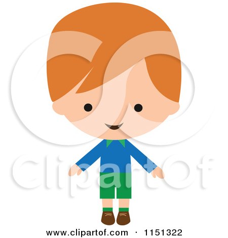 Cartoon of a Happy Red Haired Boy - Royalty Free Vector Illustration by peachidesigns
