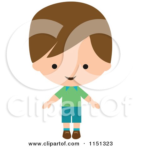 Cartoon of a Happy Brunette Boy - Royalty Free Vector Illustration by peachidesigns