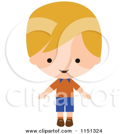 Cartoon of a Happy Blond Boy - Royalty Free Vector Illustration by peachidesigns