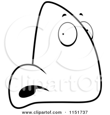 Cartoon Clipart Of A Black And White Profile Nose ...