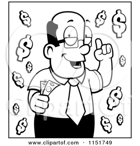 http://images.clipartof.com/small/1151749-Cartoon-Clipart-Of-A-Black-And-White-Wealthy-Man-Holding-Cash-Vector-Outlined-Coloring-Page.jpg