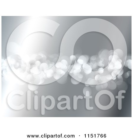 Clipart of a Silver Christmas Bokeh Background - Royalty Free Illustration by KJ Pargeter
