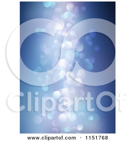 Clipart of a Blue Christmas Bokeh Background - Royalty Free Illustration by KJ Pargeter