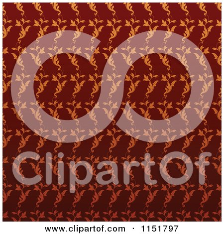 Clipart of an Ornate Red Wallpaper Pattern - Royalty Free Vector Illustration by lineartestpilot