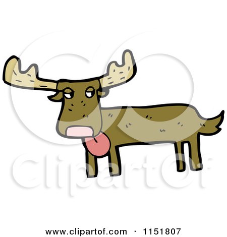 Cartoon of a Goofy Moose - Royalty Free Vector Illustration by lineartestpilot