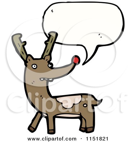 Cartoon of a Talking Christmas Reindeer - Royalty Free Vector Illustration by lineartestpilot