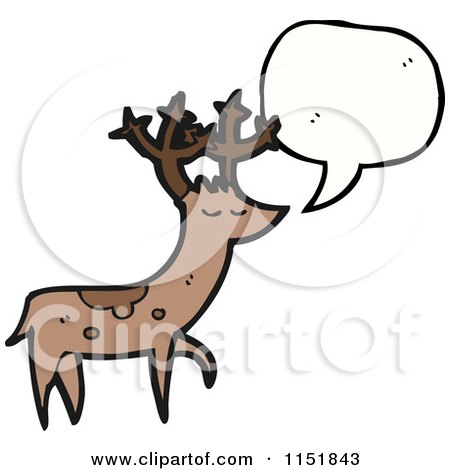 Cartoon of a Talking Christmas Reindeer - Royalty Free Vector Illustration by lineartestpilot