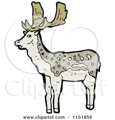 Cartoon of a Buck Deer - Royalty Free Vector Illustration by lineartestpilot
