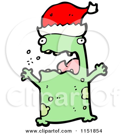 Cartoon of a Christmas Frog - Royalty Free Vector Illustration by lineartestpilot