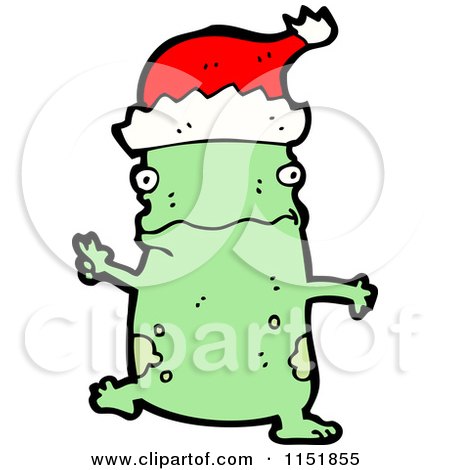 Cartoon of a Christmas Frog - Royalty Free Vector Illustration by lineartestpilot