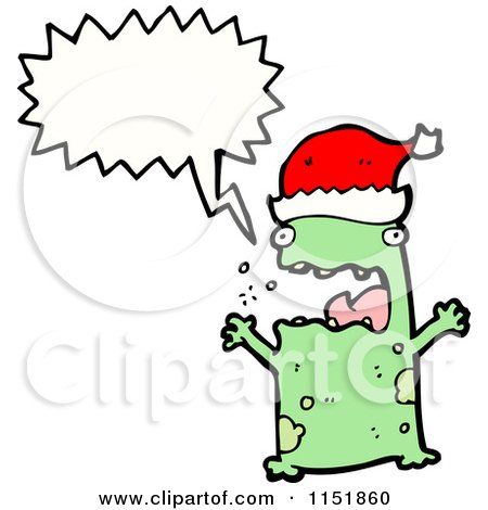 Cartoon of a Talking Christmas Frog - Royalty Free Vector Illustration by lineartestpilot