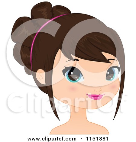 Clipart of a Young Brunette Woman - Royalty Free Vector Illustration by Melisende Vector