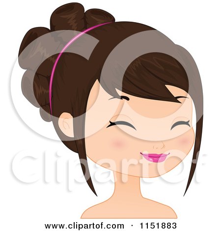 Clipart of a Young Brunette Woman Smiling 2 - Royalty Free Vector Illustration by Melisende Vector