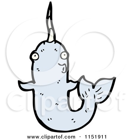 Cartoon of a Narwhal - Royalty Free Vector Illustration by lineartestpilot