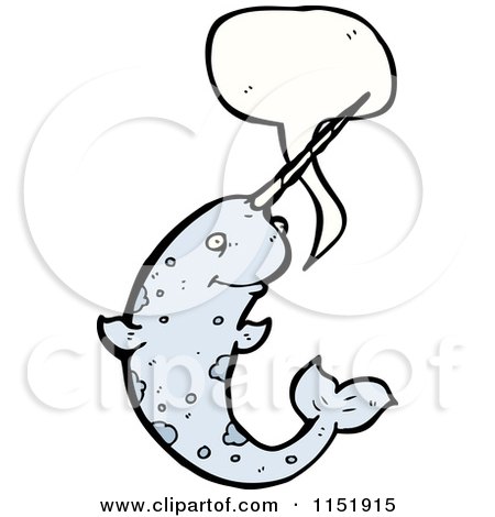 Cartoon of a Talking Narwhal - Royalty Free Vector Illustration by lineartestpilot