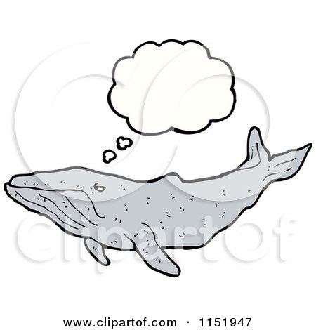 Cartoon of a Thinking Whale - Royalty Free Vector Illustration by lineartestpilot