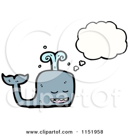 Cartoon of a Thinking Whale - Royalty Free Vector Illustration by lineartestpilot