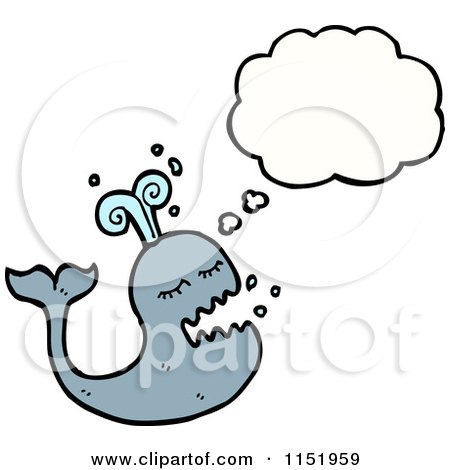 Cartoon of a Thinking Whale - Royalty Free Vector Illustration by lineartestpilot