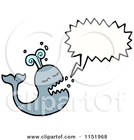 Cartoon of a Talking Whale - Royalty Free Vector Illustration by lineartestpilot
