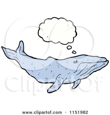 Cartoon of a Thinking Whale - Royalty Free Vector Illustration by lineartestpilot