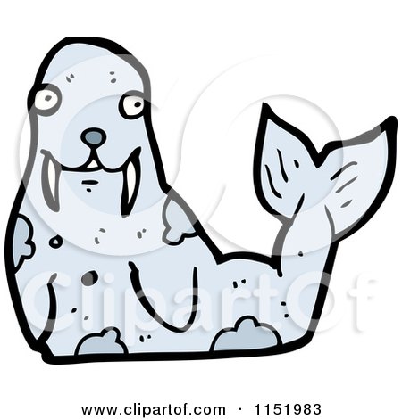 Cartoon of a Walrus - Royalty Free Vector Illustration by lineartestpilot