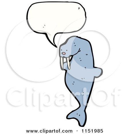 Cartoon of a Talking Walrus - Royalty Free Vector Illustration by lineartestpilot