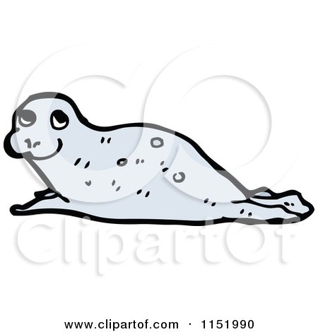 Cartoon of a Sea Lion - Royalty Free Vector Illustration by lineartestpilot