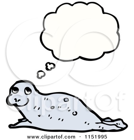 Cartoon of a Thinking Sea Lion - Royalty Free Vector Illustration by lineartestpilot