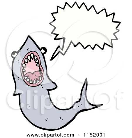 Cartoon of a Talking Shark - Royalty Free Vector Illustration by lineartestpilot